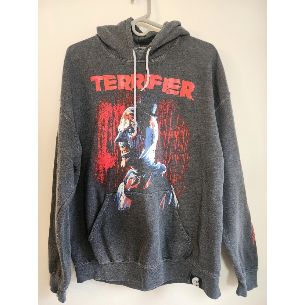 Terrifier x Bloody Disgusting Art the Clown Hoodie Grey Size XL Spencer's
